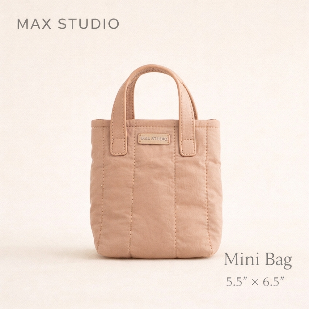Max Studio Tan Mini Handbag Micro Bag Small Top Handle Purse